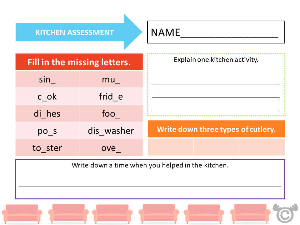 Assessment task from Our House Social Studies pack, Early Level