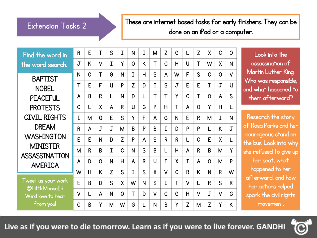 Extension tasks from Religious Leaders RME pack, Second Level
