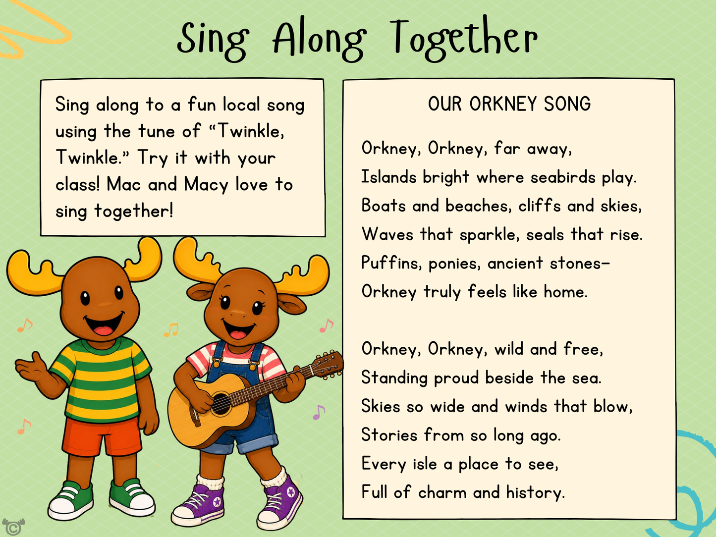 Song from My Area – Orkney Islands Social Studies pack, First Level