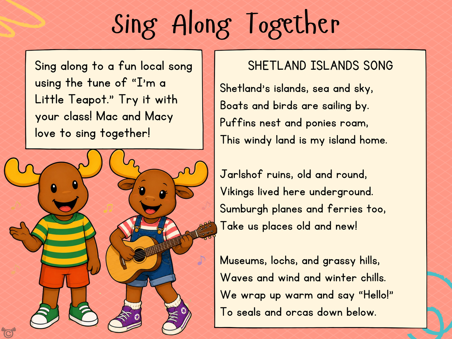 Song from My Area – Shetland Islands Social Studies pack, First Level