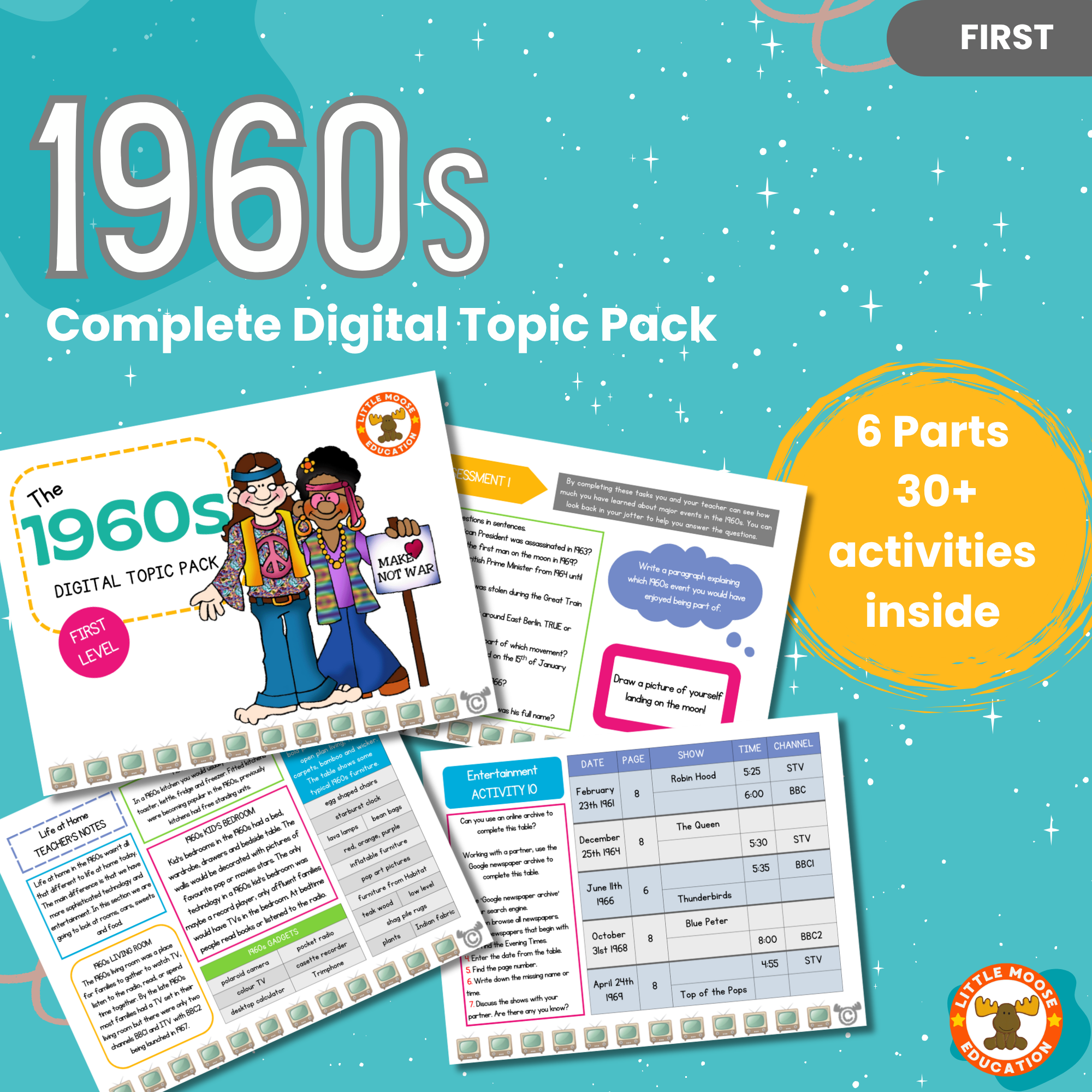 1960s - Digital Topic Pack | Little Moose Education