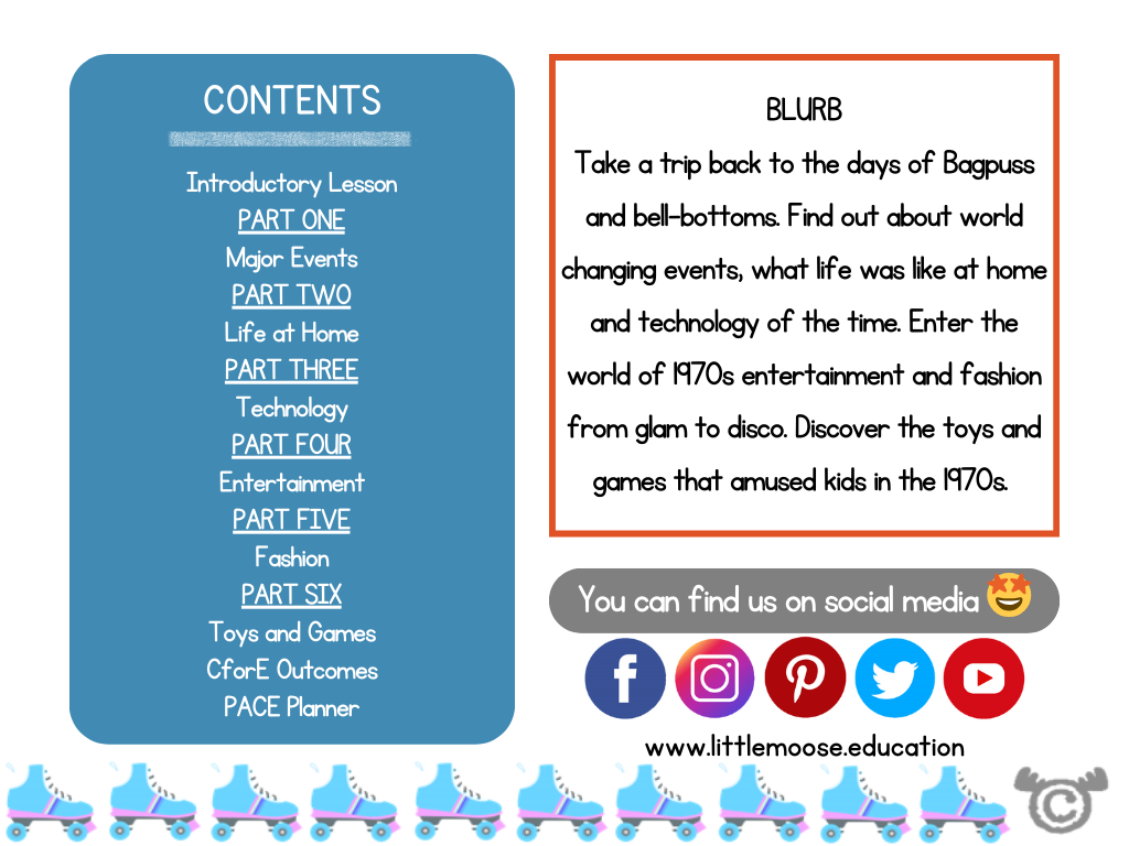 1970s digital topic pack front cover, Social Studies First Level, Curriculum for Excellence