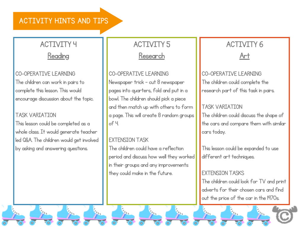 Teaching hints and tips page from 1970s Social Studies pack, Second Level
