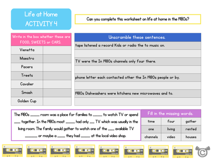 Worksheet activity from 1980s Social Studies pack, First Level