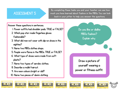 Assessment task from 1980s Social Studies pack, First Level