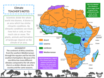 Teacher’s notes from Africa Social Studies pack, Second Level