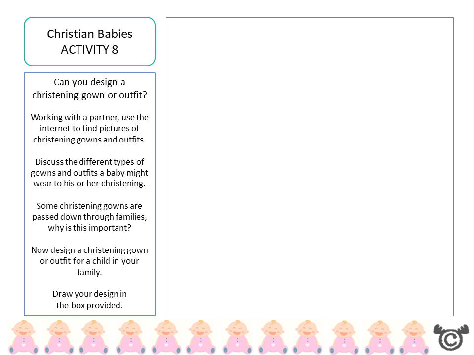 Design activity from Babies RME pack, Second Level