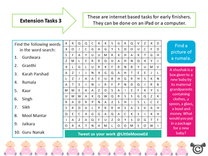 Extension tasks from Babies RME pack, Second Level