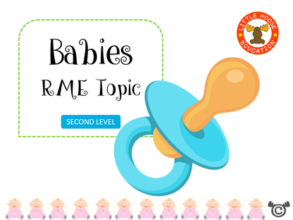 Babies digital topic pack front cover, RME Second Level, Curriculum for Excellence