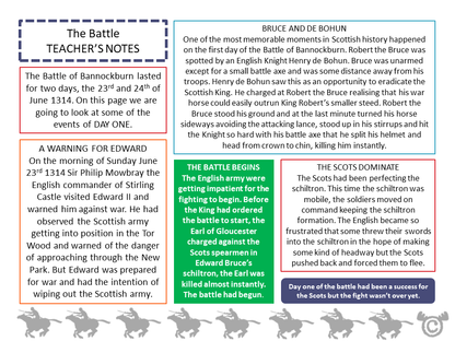 Teacher’s notes from Bannockburn Social Studies pack, Second Level