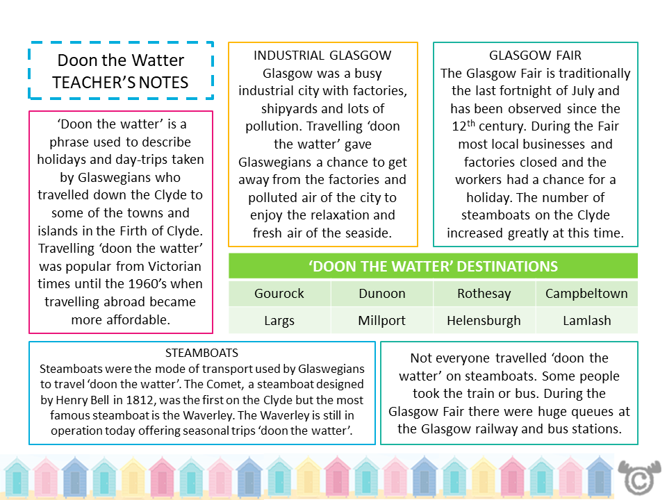 Teacher’s notes from British Seaside Social Studies pack, First Level