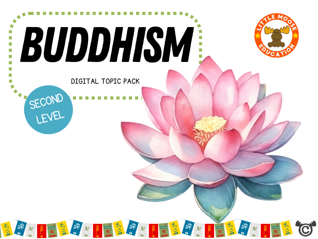 Buddhism complete digital topic pack for RME at Second Level, Curriculum for Excellence religion resource