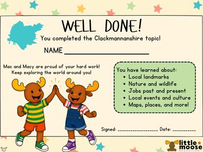 Certificate from My Area – Clackmannanshire Social Studies pack, First Level