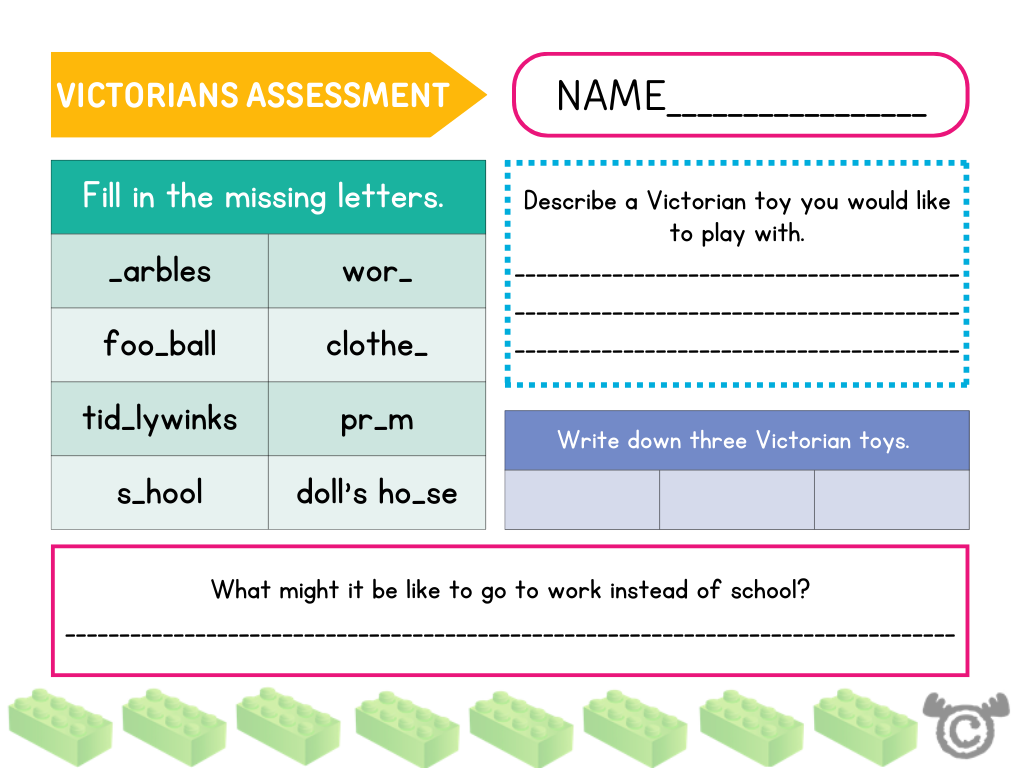 Assessment task from Children in the Past Social Studies pack, Early Level