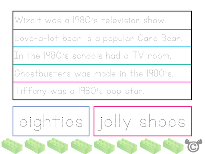 Handwriting activity from Children in the Past Social Studies pack, Early Level