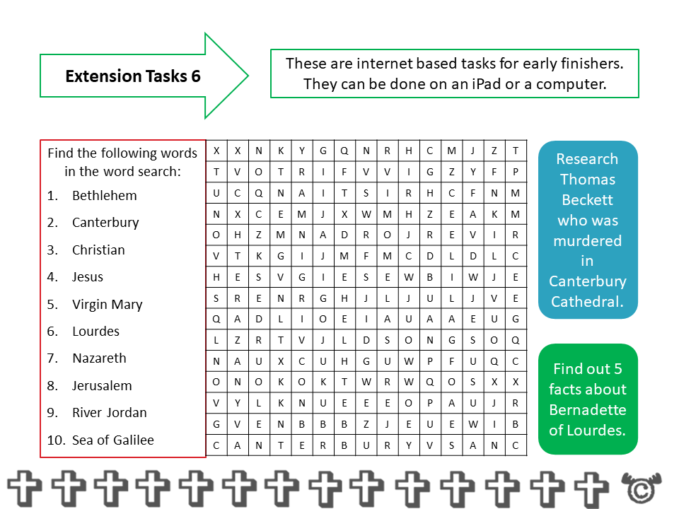 Extension tasks from Christianity RME pack, Second Level