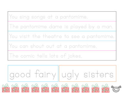 Handwriting activity from Christmas Social Studies pack, Early Level