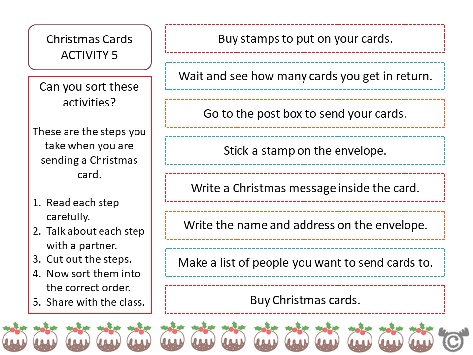 Sorting activity from Christmas Social Studies pack, First Level