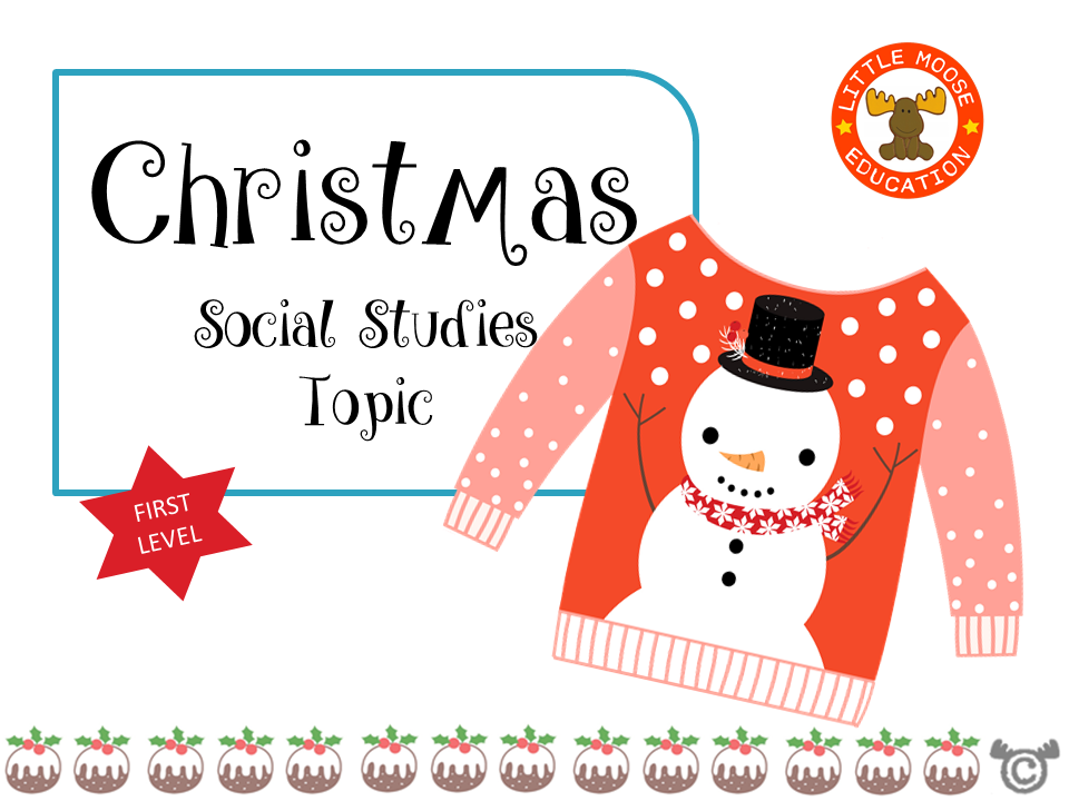 Christmas digital topic pack front cover, Social Studies First Level, Curriculum for Excellence