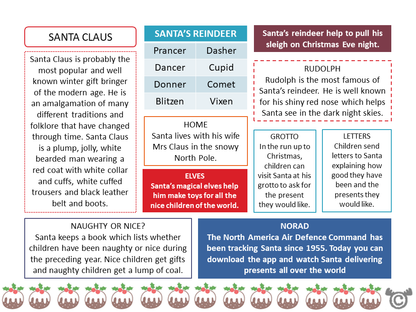 Teacher’s notes from Christmas Social Studies pack, First Level