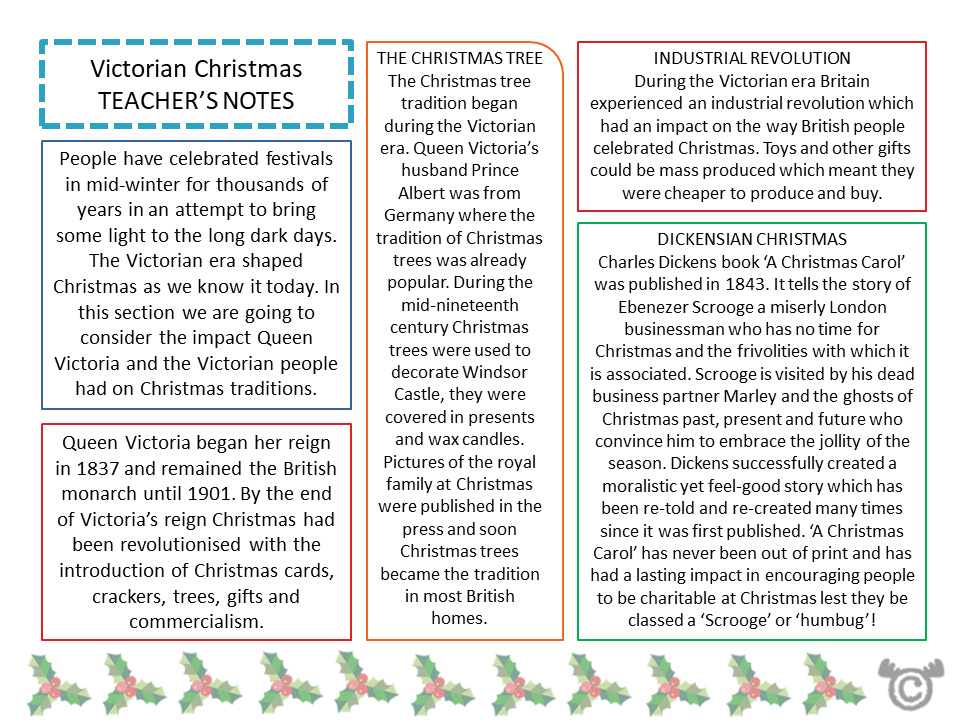 Teacher’s notes from Christmas Social Studies pack, Second Level