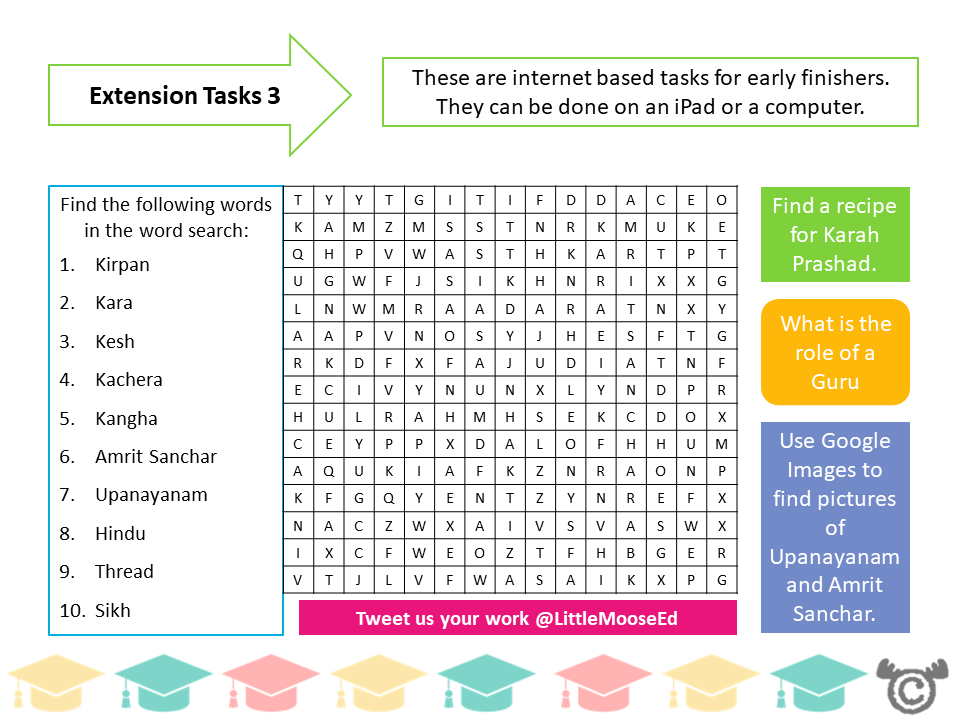 Extension tasks from Coming of Age RME pack, Second Level