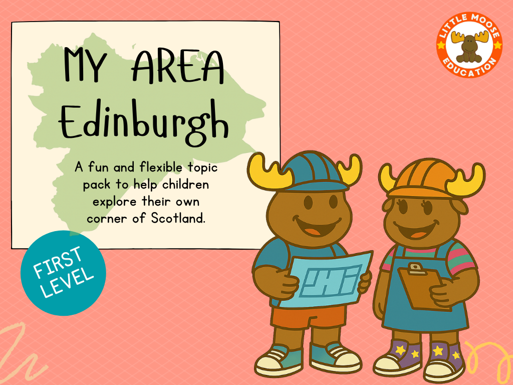 My Area – Edinburgh digital topic pack front cover, Social Studies First Level, Curriculum for Excellence