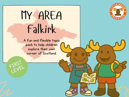 My Area – Falkirk digital topic pack front cover, Social Studies First Level, Curriculum for Excellence