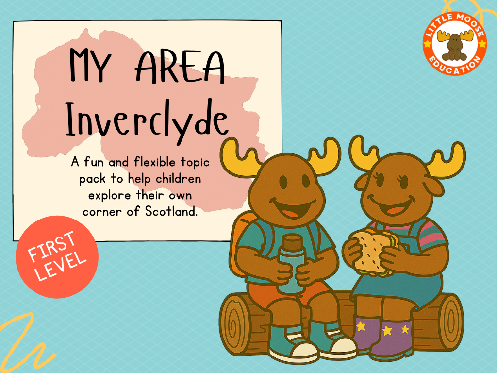 My Area – Inverclyde digital topic pack front cover, Social Studies First Level, Curriculum for Excellence