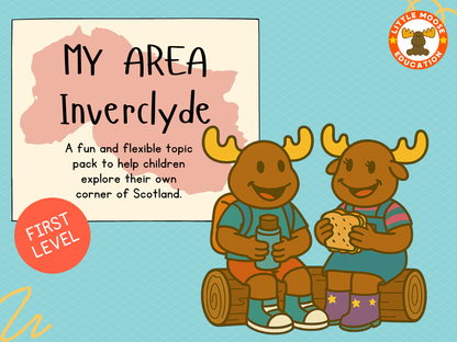 My Area – Inverclyde digital topic pack front cover, Social Studies First Level, Curriculum for Excellence