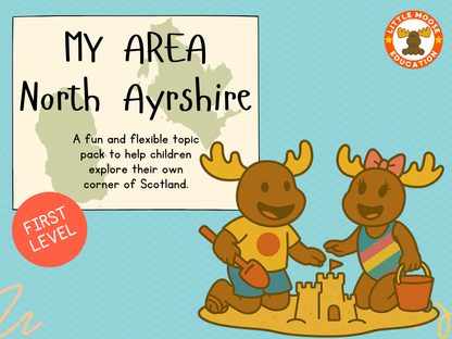 My Area – North Ayrshire digital topic pack front cover, Social Studies First Level, Curriculum for Excellence