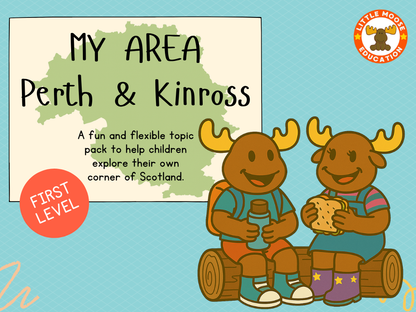 Perth and Kinross digital topic pack front cover, Social Studies First Level, Curriculum for Excellence