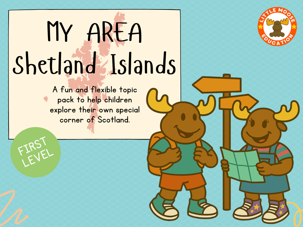 My Area – Shetland Islands digital topic pack front cover, Social Studies First Level, Curriculum for Excellence