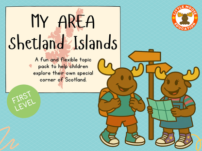 My Area – Shetland Islands digital topic pack front cover, Social Studies First Level, Curriculum for Excellence