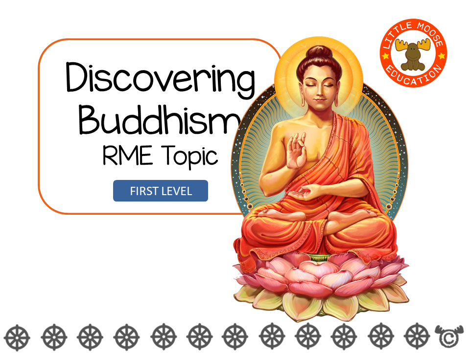 Discovering Buddhism digital topic pack front cover, RME First Level, Curriculum for Excellence