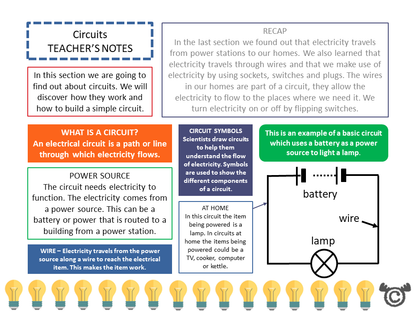 Teacher’s notes from Discovering Electricity Science pack, First Level