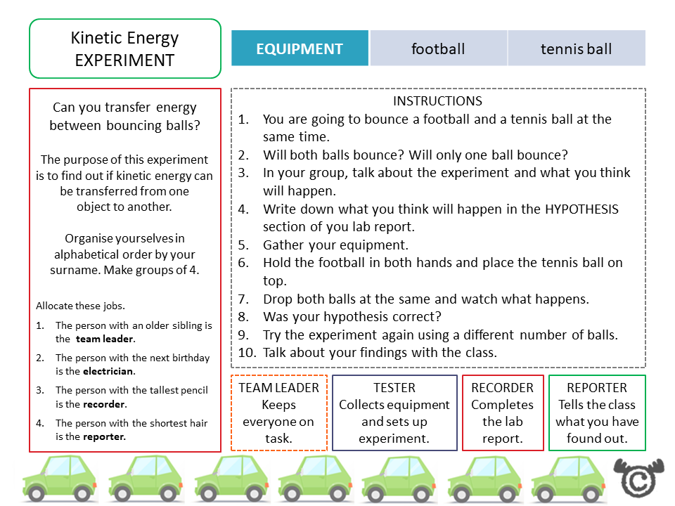 Experiment page from Discovering Energy Science pack, First Level