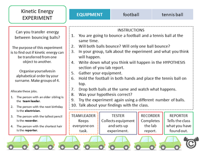 Experiment page from Discovering Energy Science pack, First Level