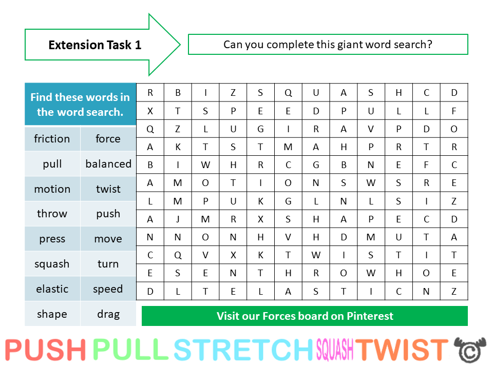 Extension tasks from Discovering Forces Science pack, First Level