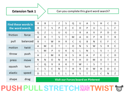 Extension tasks from Discovering Forces Science pack, First Level