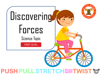 Discovering Forces digital topic pack front cover, Science First Level, Curriculum for Excellence
