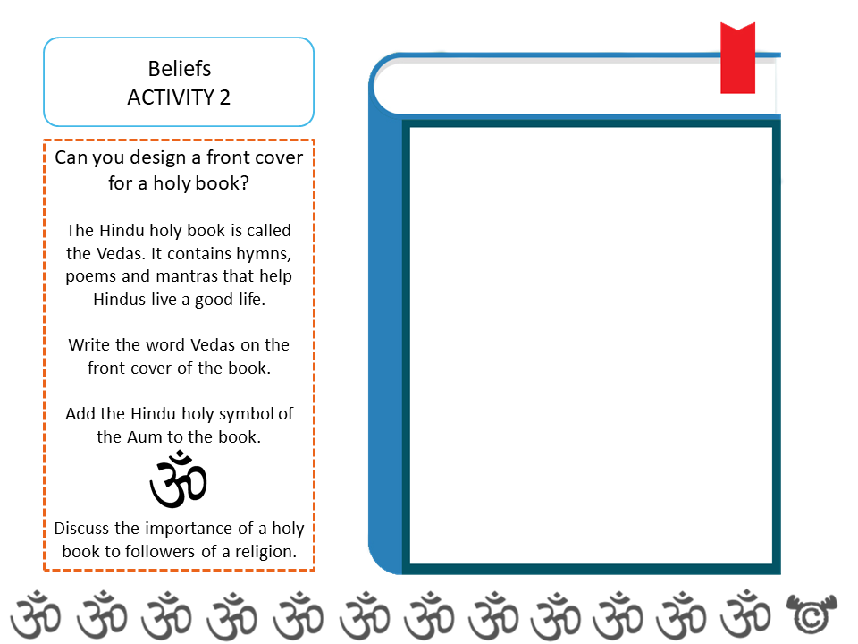 Design activity from Discovering Hinduism RME pack, First Level