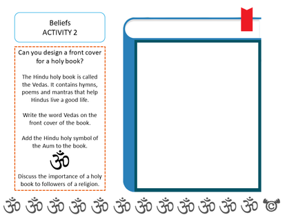 Design activity from Discovering Hinduism RME pack, First Level