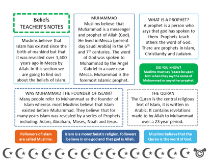 Teacher’s notes from Discovering Islam RME pack, First Level