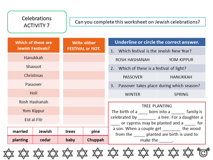 Worksheet activity from Discovering Christianity RME pack, First Level