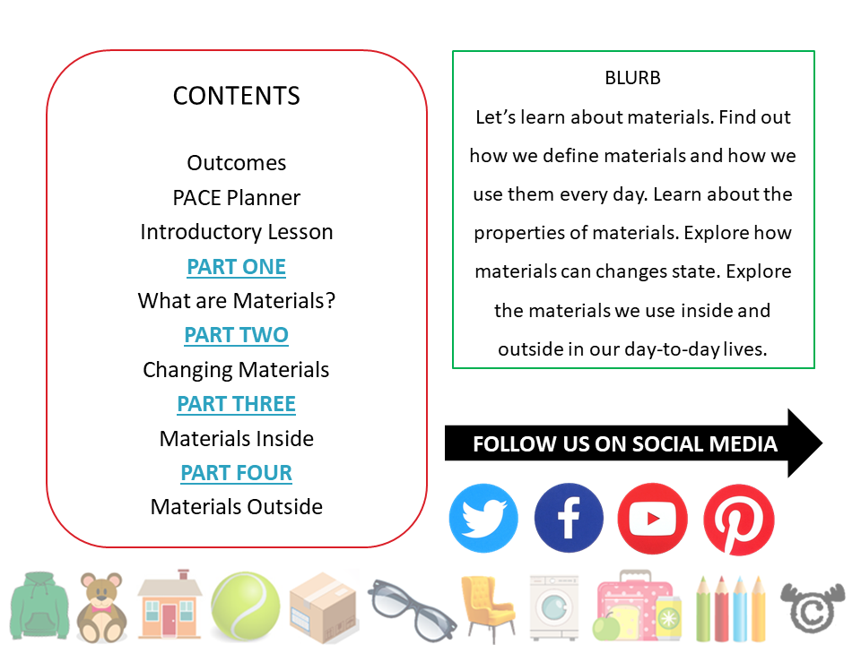 Contents page from Discovering Materials Science pack at First Level