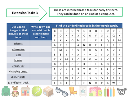 Extension tasks from Discovering Materials Science pack, First Level