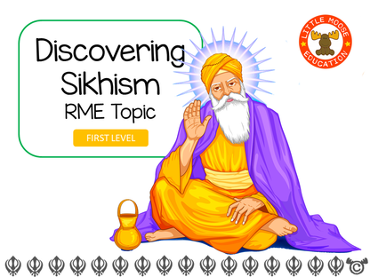 Discovering Sikhism digital topic pack front cover, RME First Level, Curriculum for Excellence