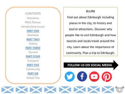 Contents page from Edinburgh Social Studies pack at First Level