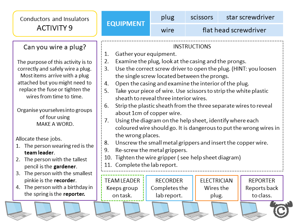Experiment page from Electricity Science pack, Second Level